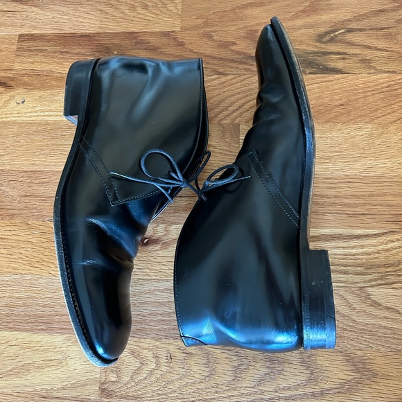 Prada Black Leather Men’s Lace Up Boots size 8 main image 5